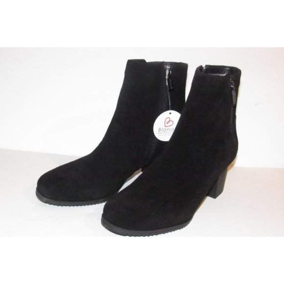 Blondo Black Suede Side Zip Ankle Booties - Picture 3 of 12